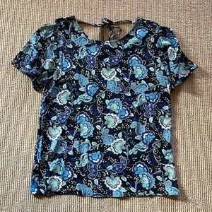 NWT Loft mixed media paisley blouse XS